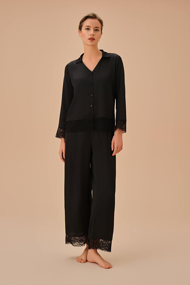 Siyah Sapphire Maskülen Pijama Takımı