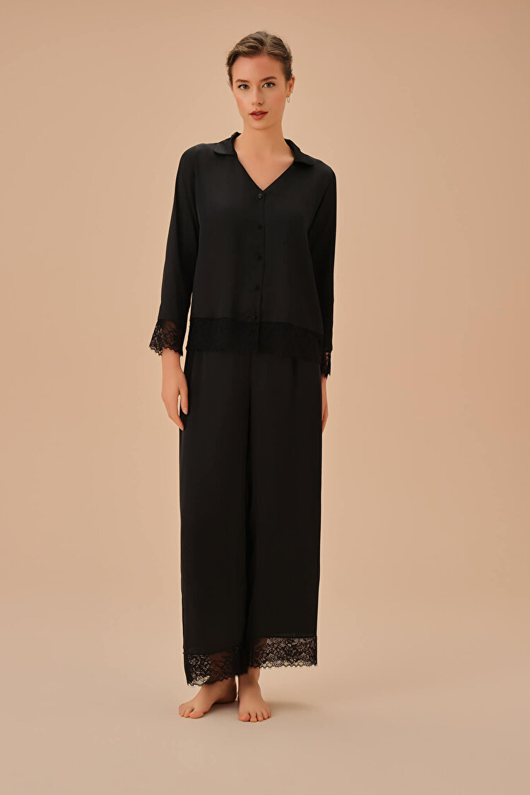 Siyah Sapphire Maskülen Pijama Takımı
