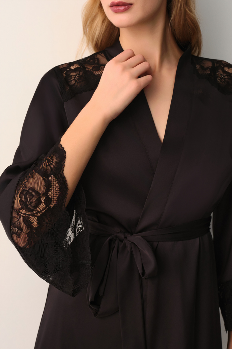 Black Vivienne Morning Gown