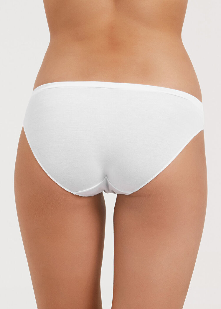 Ekru Soft Touch Yüksek Bel Slip Külot  