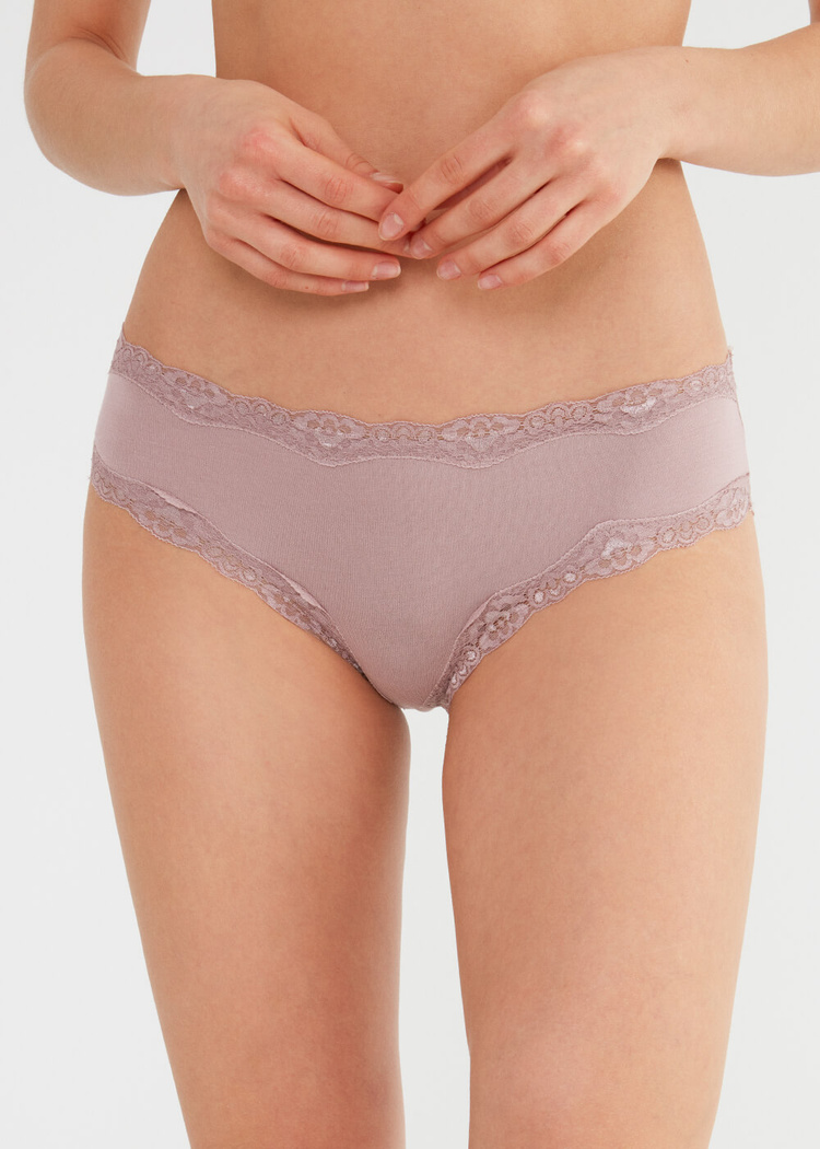 Kahverengi Soft Touch Lacy Slip Külot
