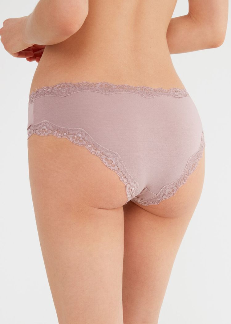 Kahverengi Soft Touch Lacy Slip Külot