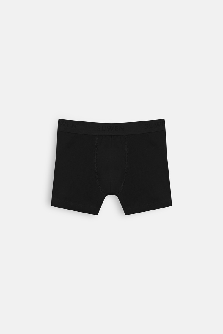 Black / Black Men 2P Cotton Comfort Suwen Elastic Boxer