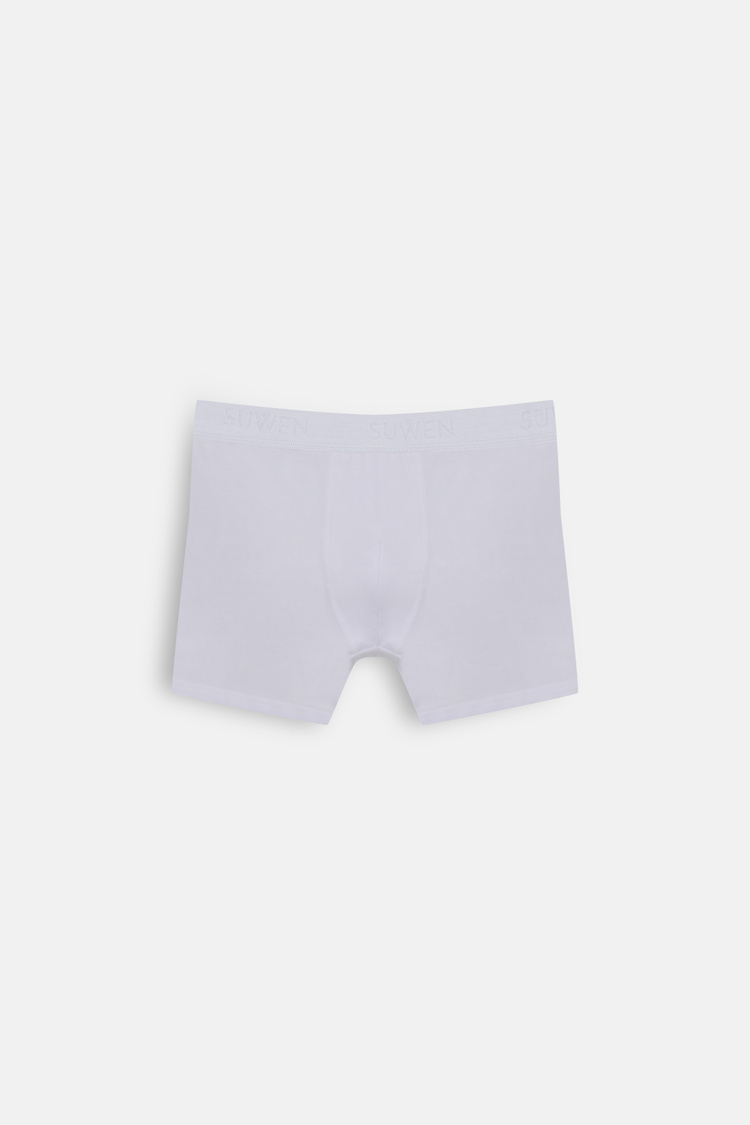 White / White Men 2P Cotton Comfort Suwen Elastic Boxer