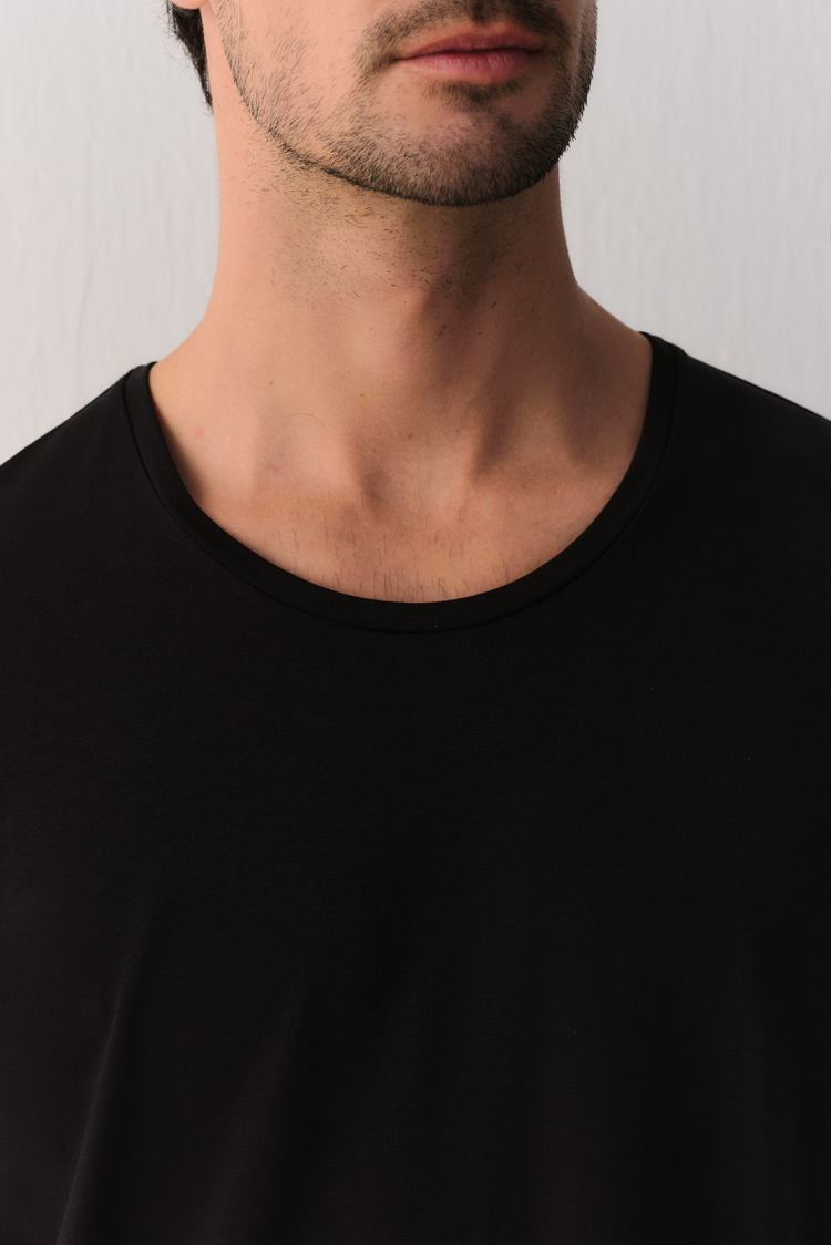 Siyah Smart Cotton Modal T-Shirt