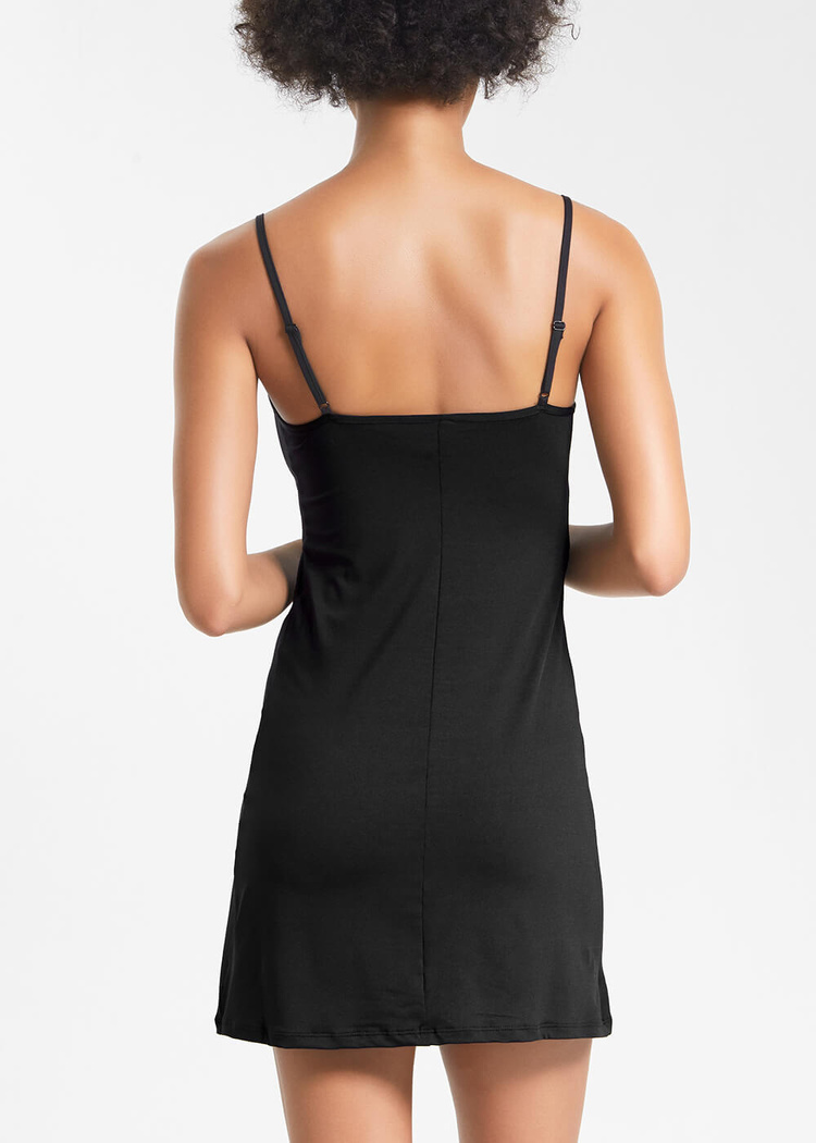 Black V Neck Chemise
