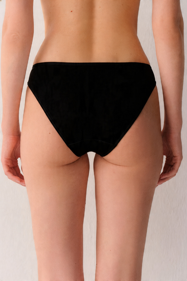 Siyah New Heritage Dantelli Slip Külot