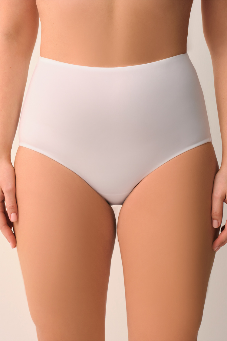 Beyaz Contour Deluxe Yüksek Bel Slip Külot