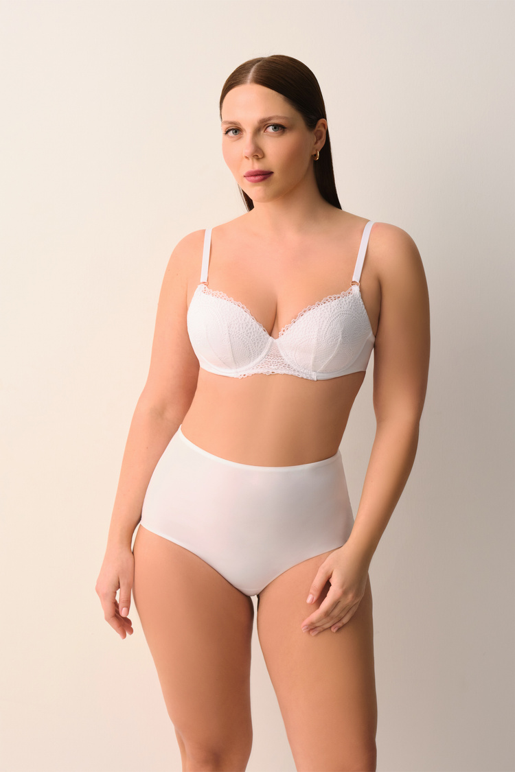 Beyaz Contour Deluxe Yüksek Bel Slip Külot