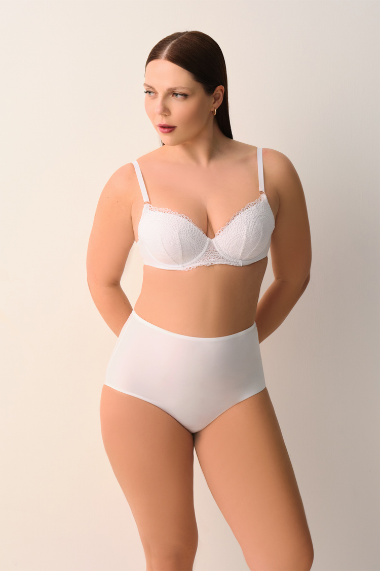 Beyaz Contour Deluxe Yüksek Bel Slip Külot