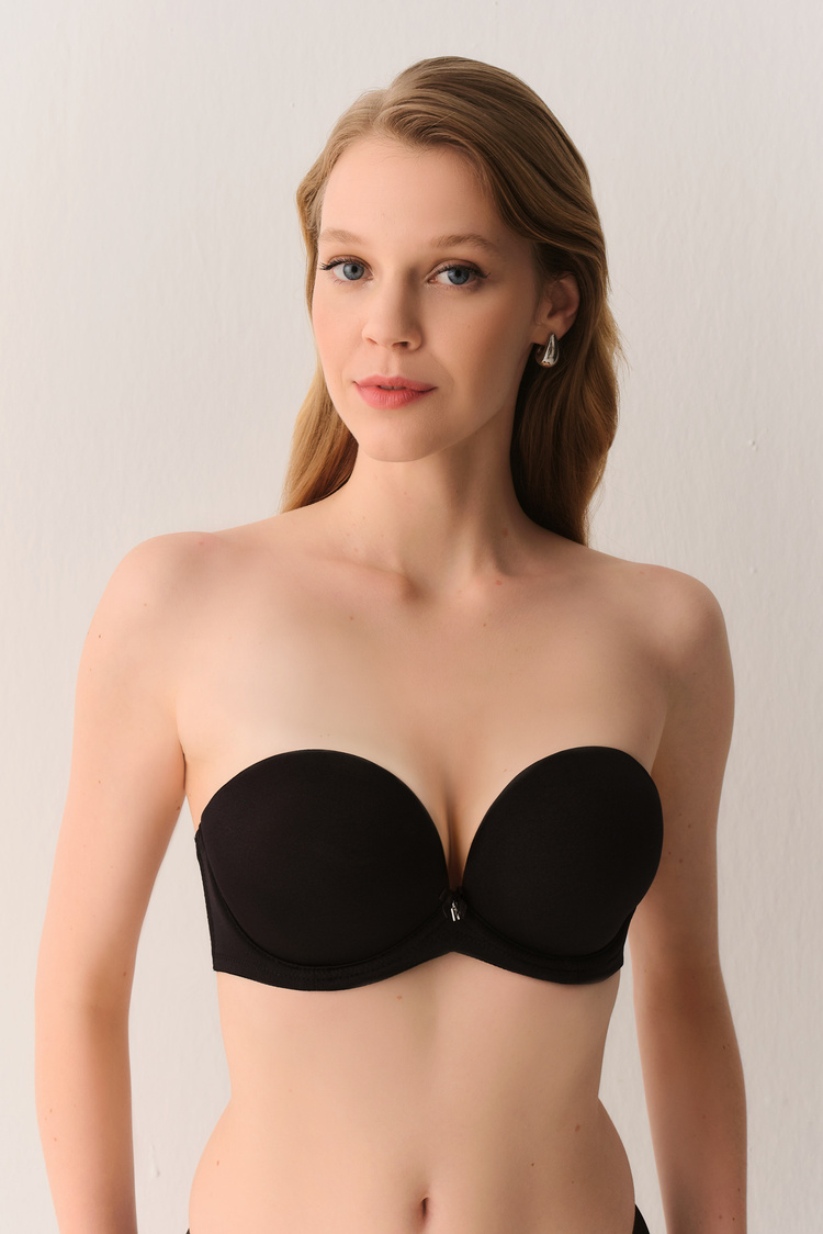 Black Super Push-Up Straples Bra