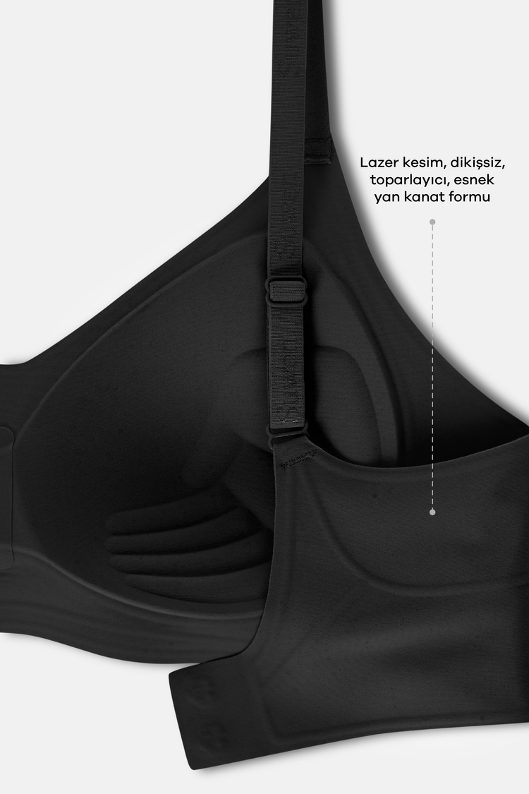 Black Invisible Hands Up Push Up Bra