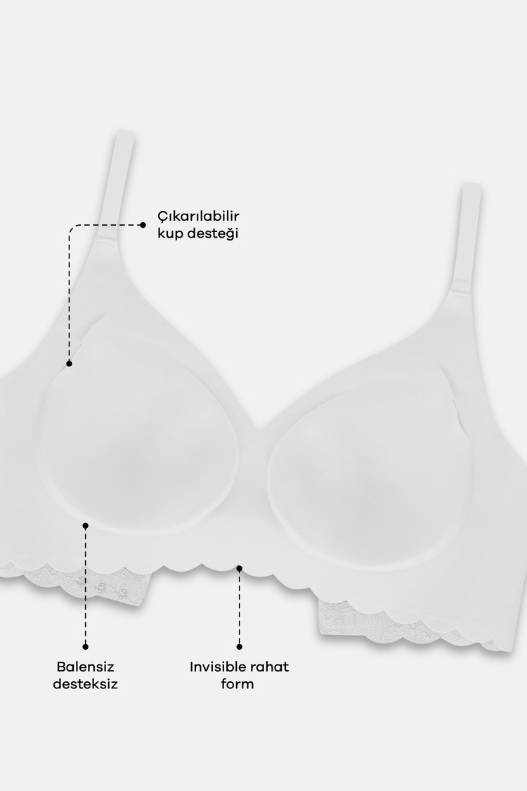 Ecru Invisible Lacy Soft Bra