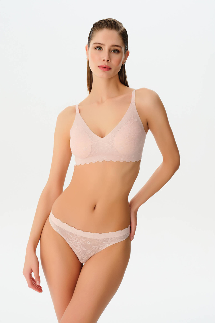 Pudra Pembesi Invisible Soft Lazer Kesim Dantelli String Külot