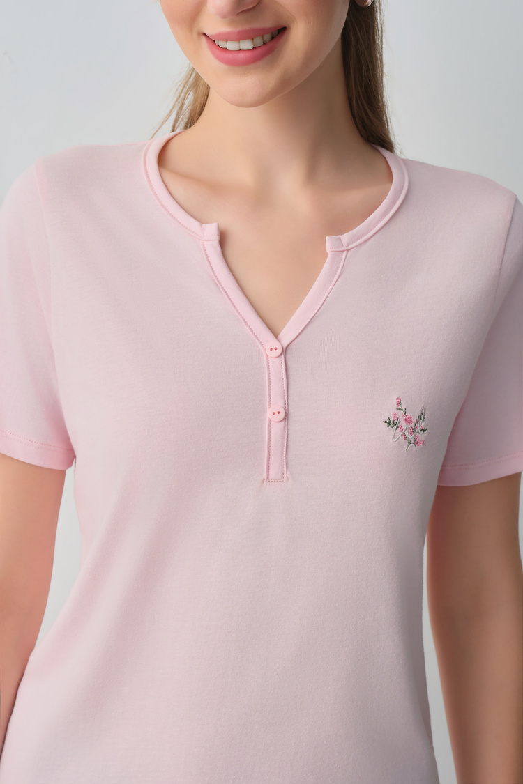 Blue Line Jade Button Detail Pyjamas Set