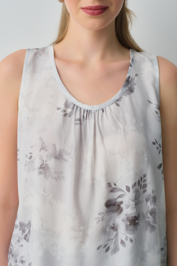 Gray Print Glace Top-Supant Set