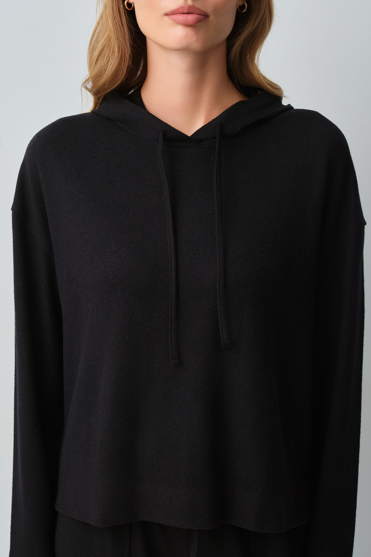 Siyah Comfort Kapüşonlu Pijama Takımı