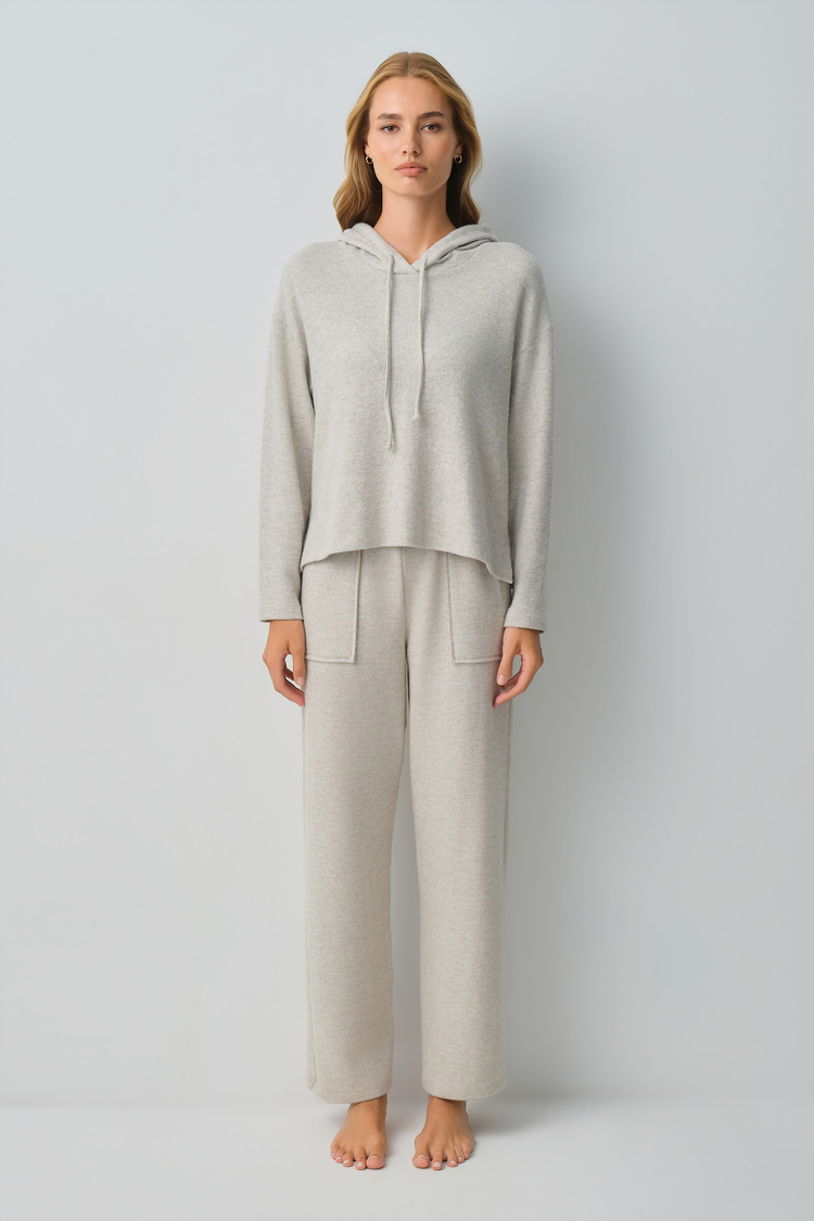Gray Melange Comfort Sweatshirt Pyjamas Set