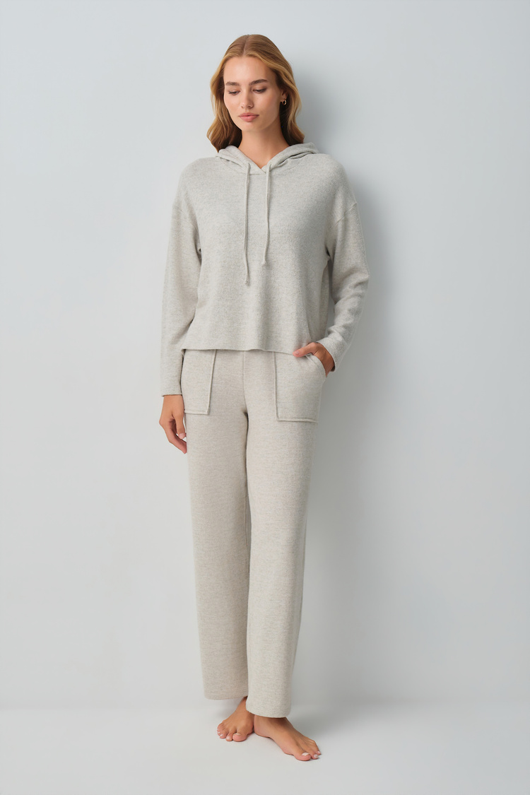 Gray Melange Comfort Sweatshirt Pyjamas Set