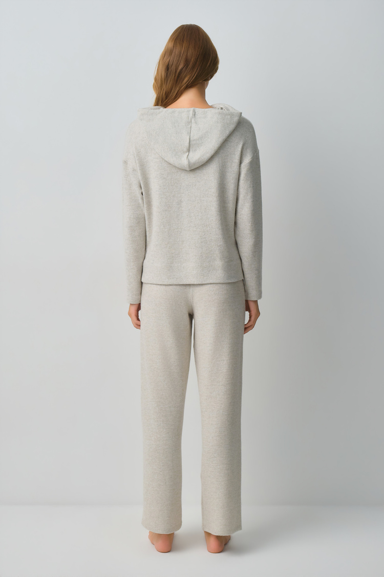 Gray Melange Comfort Sweatshirt Pyjamas Set