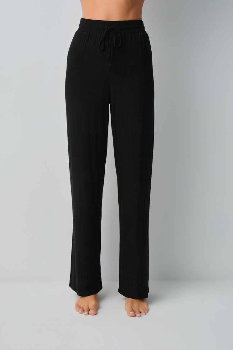 Siyah Comfort Geniş Yaka Pijama Takımı