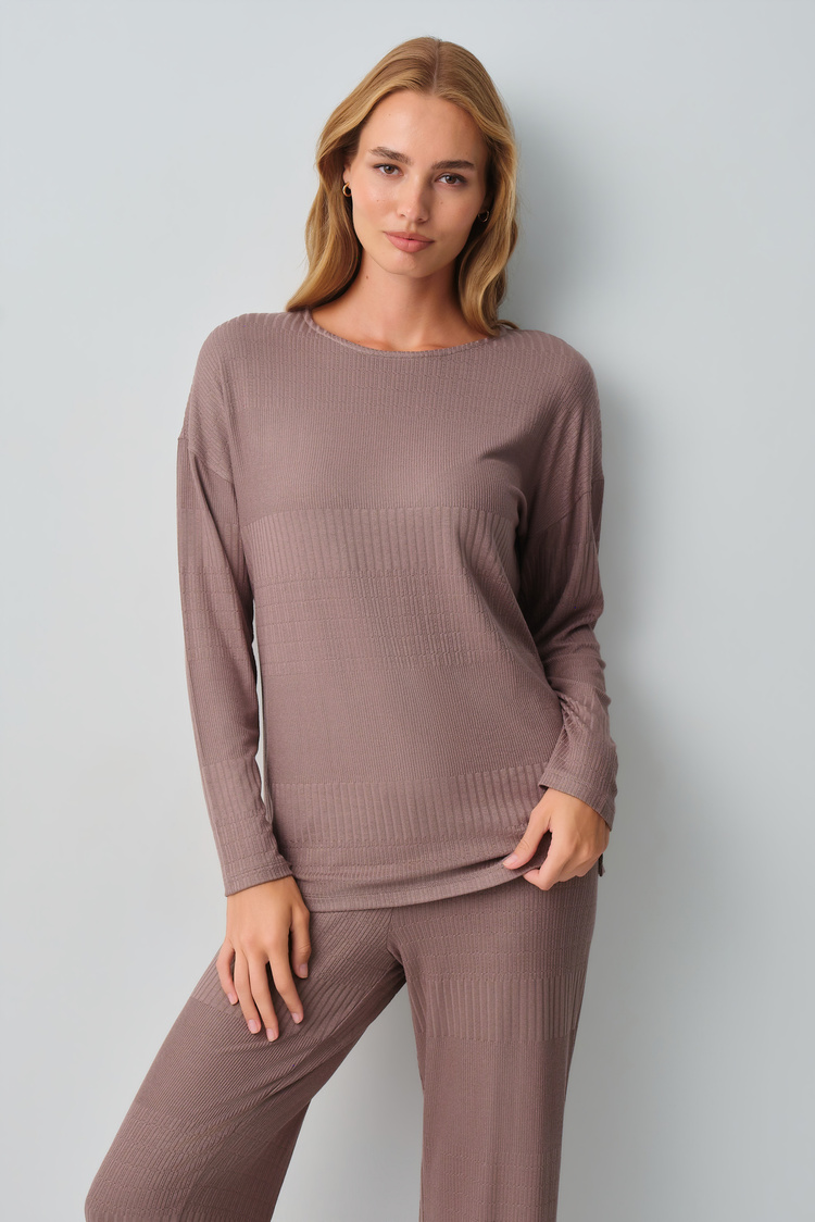 Cappuccino Comfort Geniş Yaka Pijama Takımı