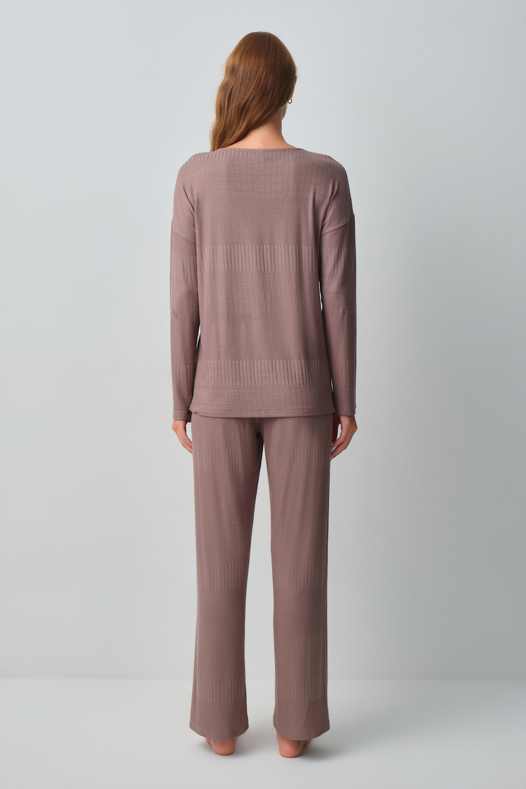 Cappuccino Comfort Geniş Yaka Pijama Takımı