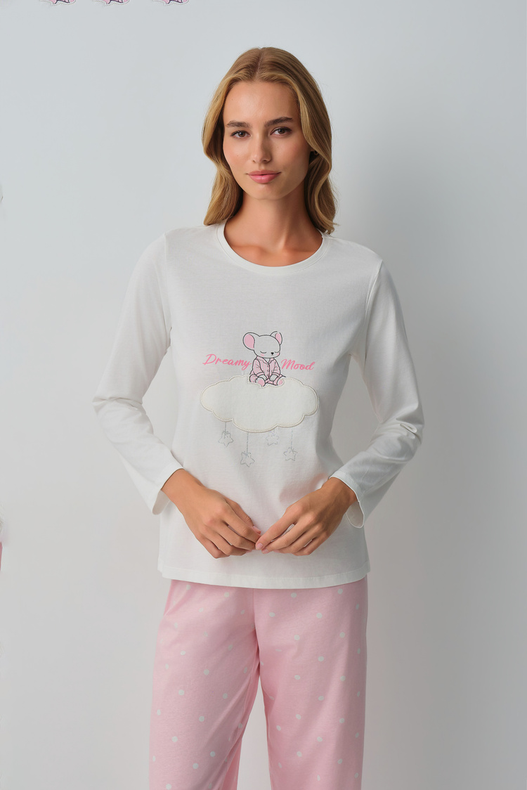 Pink Polka Print Lulusu Pyjamas Set
