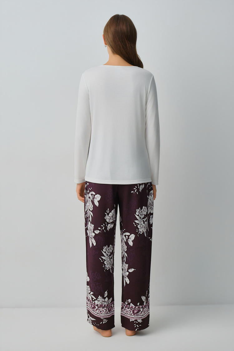 Mürdüm Desenli Mariana Pijama Takımı