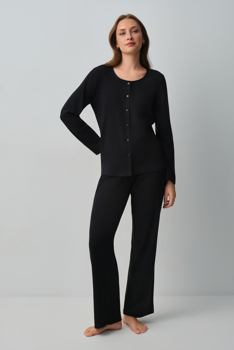 Siyah Sweet Pamuklu Pijama Takımı