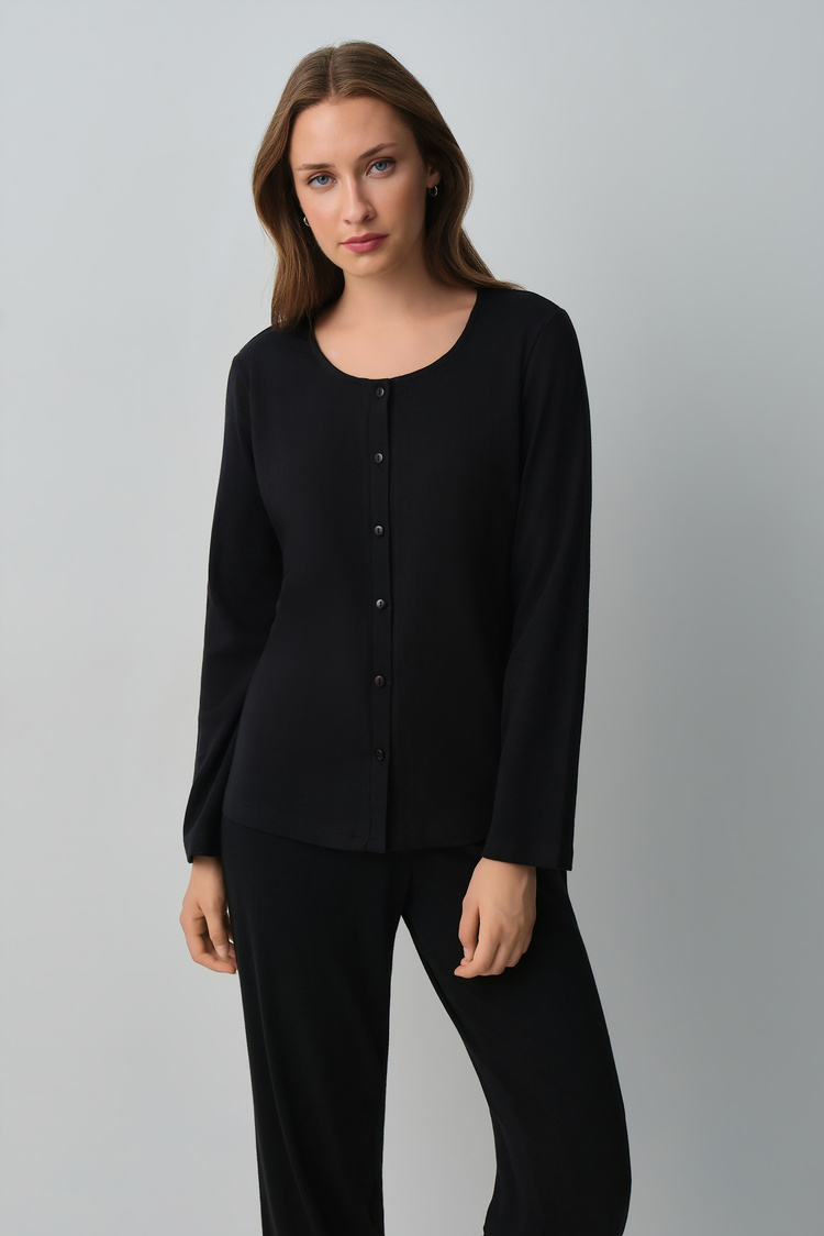Siyah Sweet Pamuklu Pijama Takımı