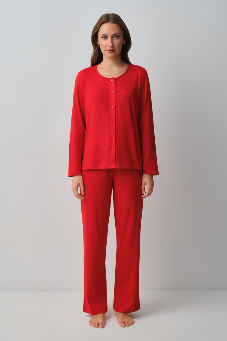 Kırmızı Sweet Pamuklu Pijama Takımı