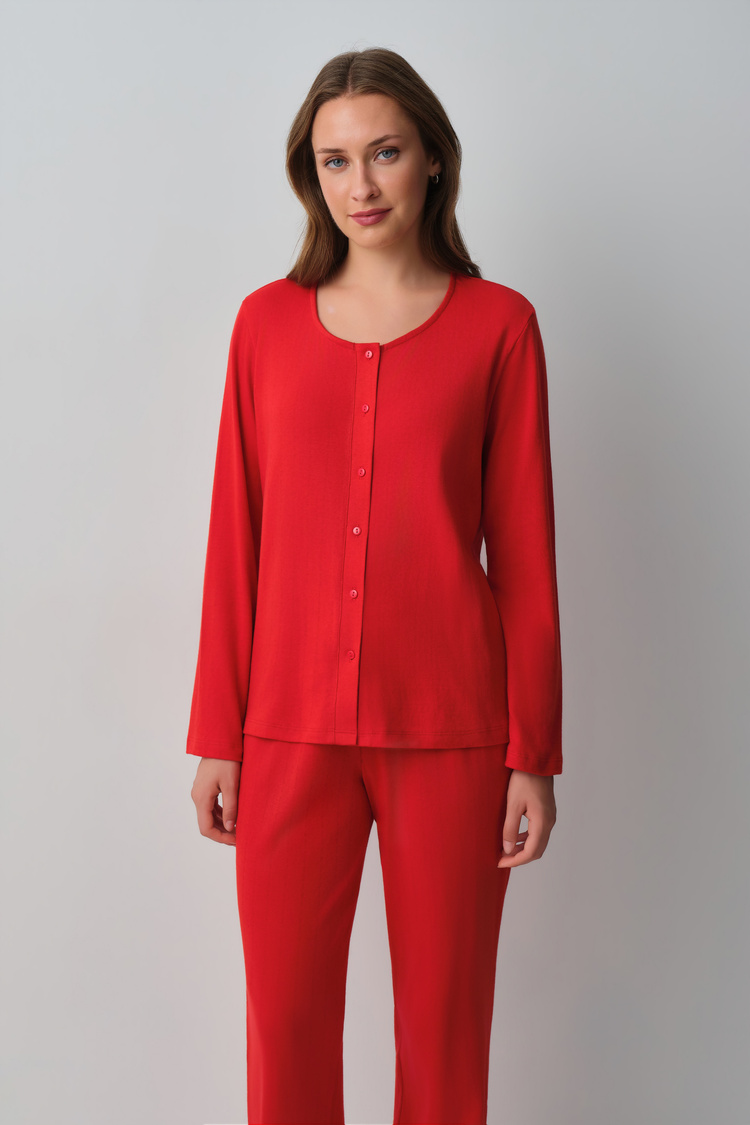 Kırmızı Sweet Pamuklu Pijama Takımı