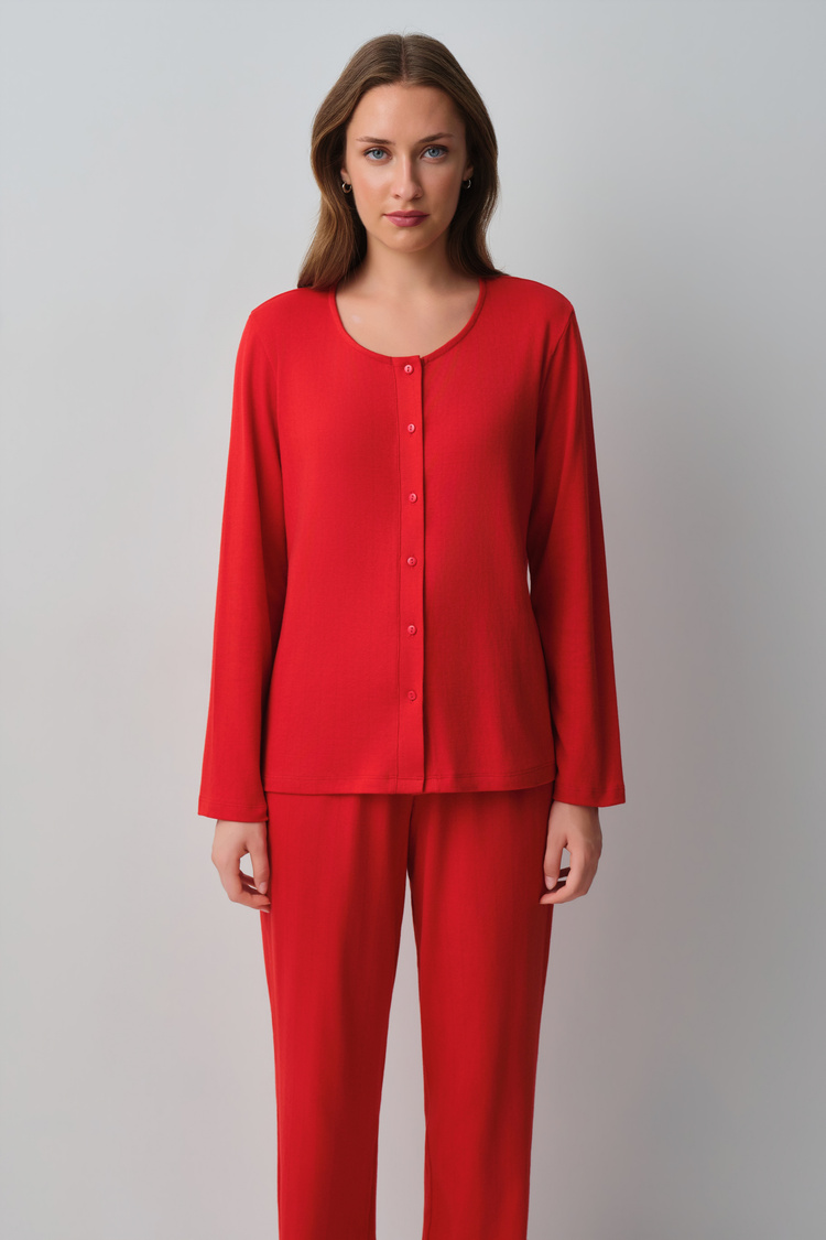 Kırmızı Sweet Pamuklu Pijama Takımı