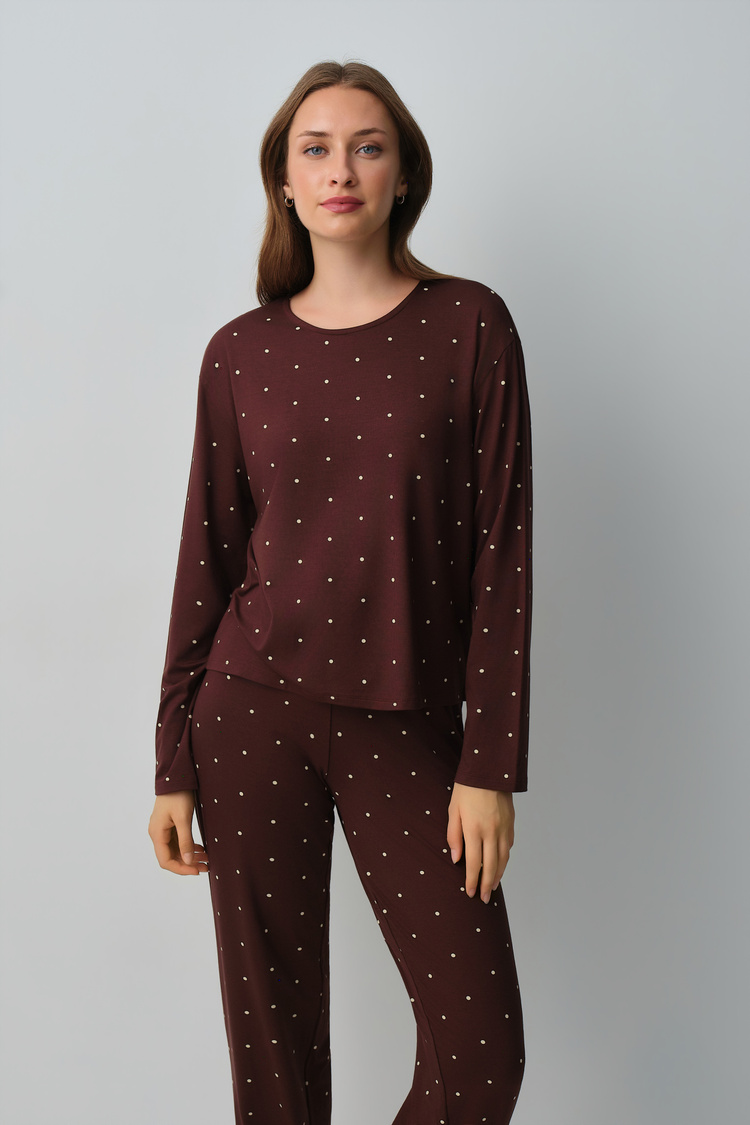 Brown Print Meloni Sport Pyjamas Set