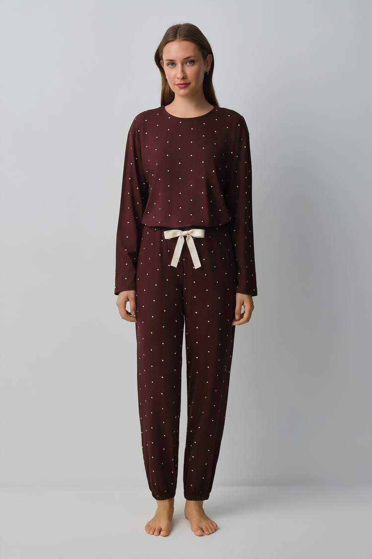 Brown Print Meloni Sport Pyjamas Set