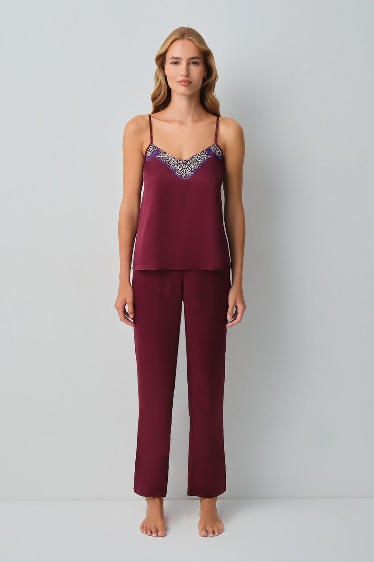 Burgundy Harper Top-Supant Set