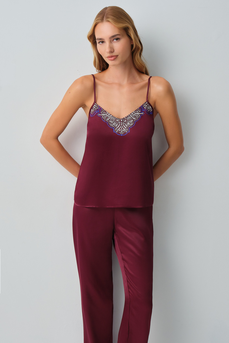 Burgundy Harper Top-Supant Set