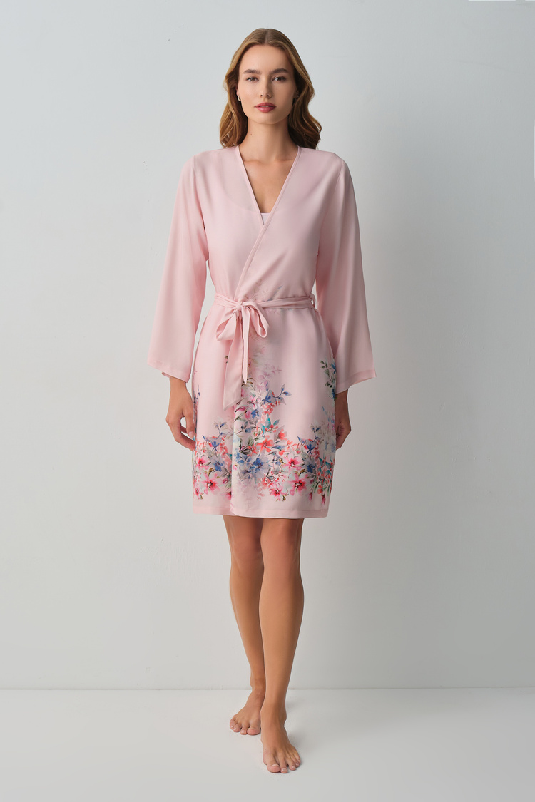 Pink Print Bliss Morning Gown