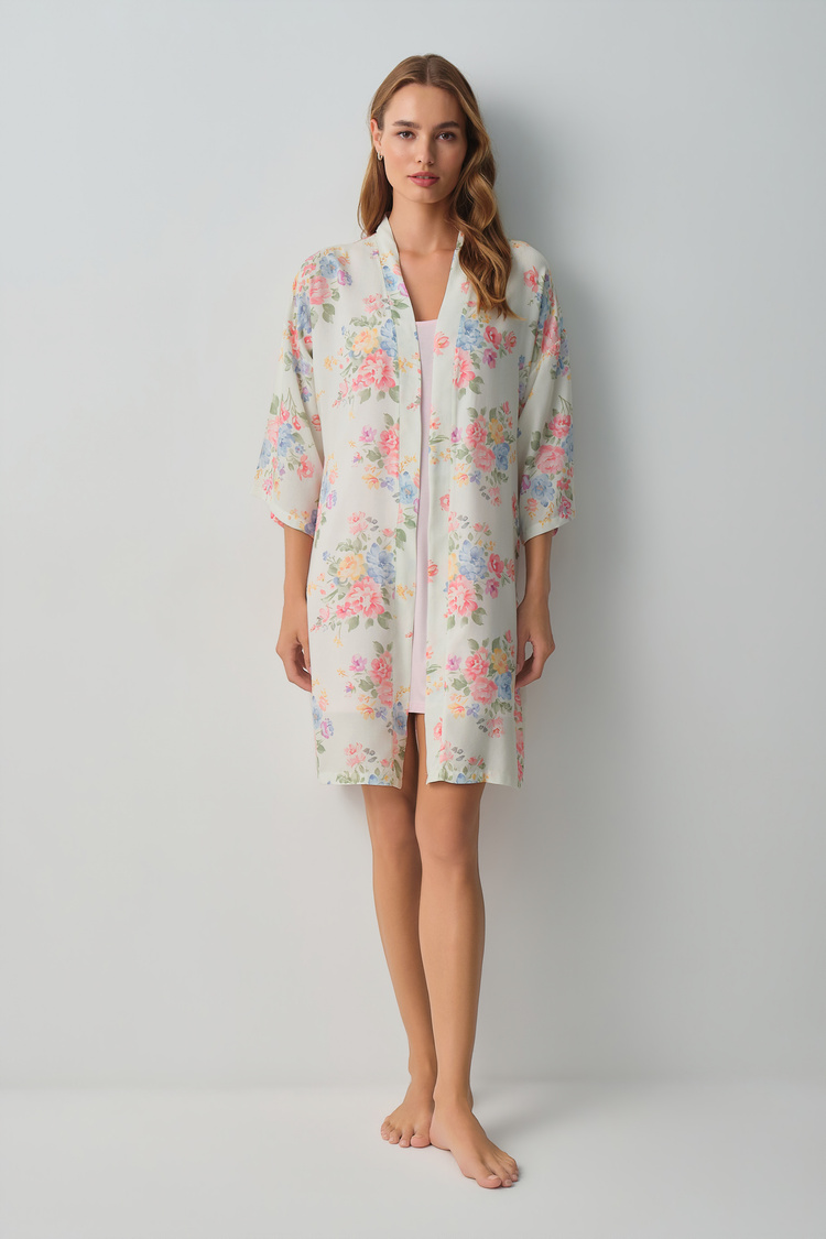Flower Print Fleur Morning Gown