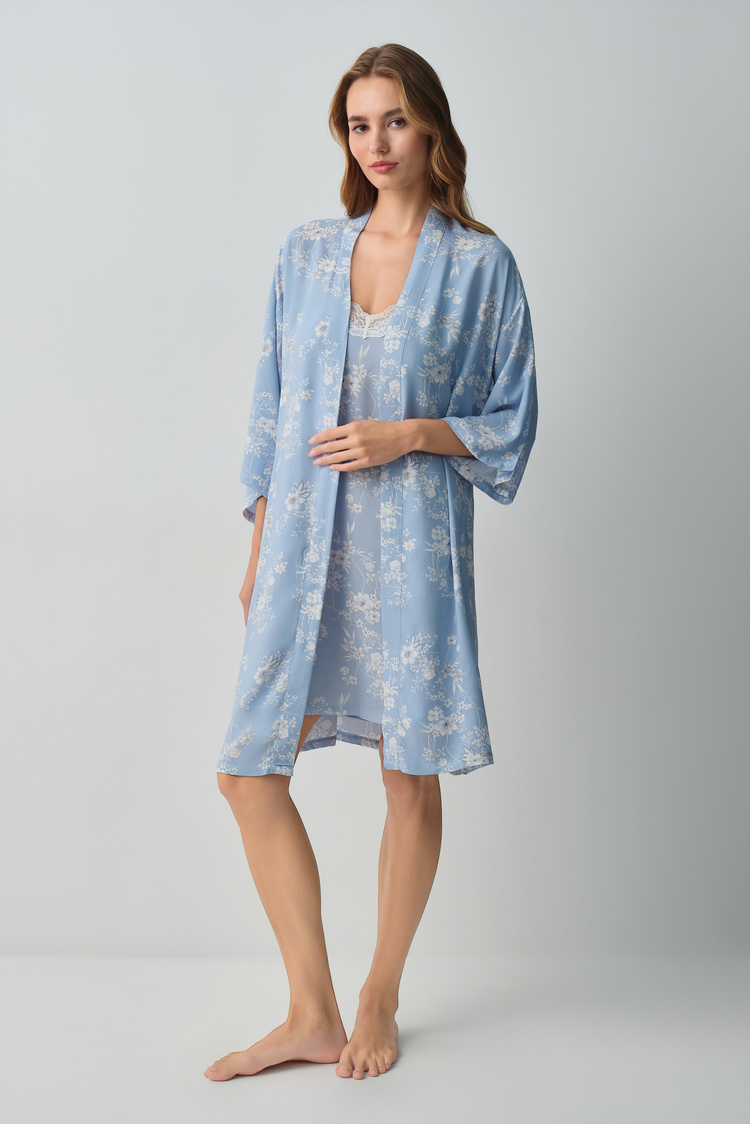 Blue Print Rosanna Morning Gown