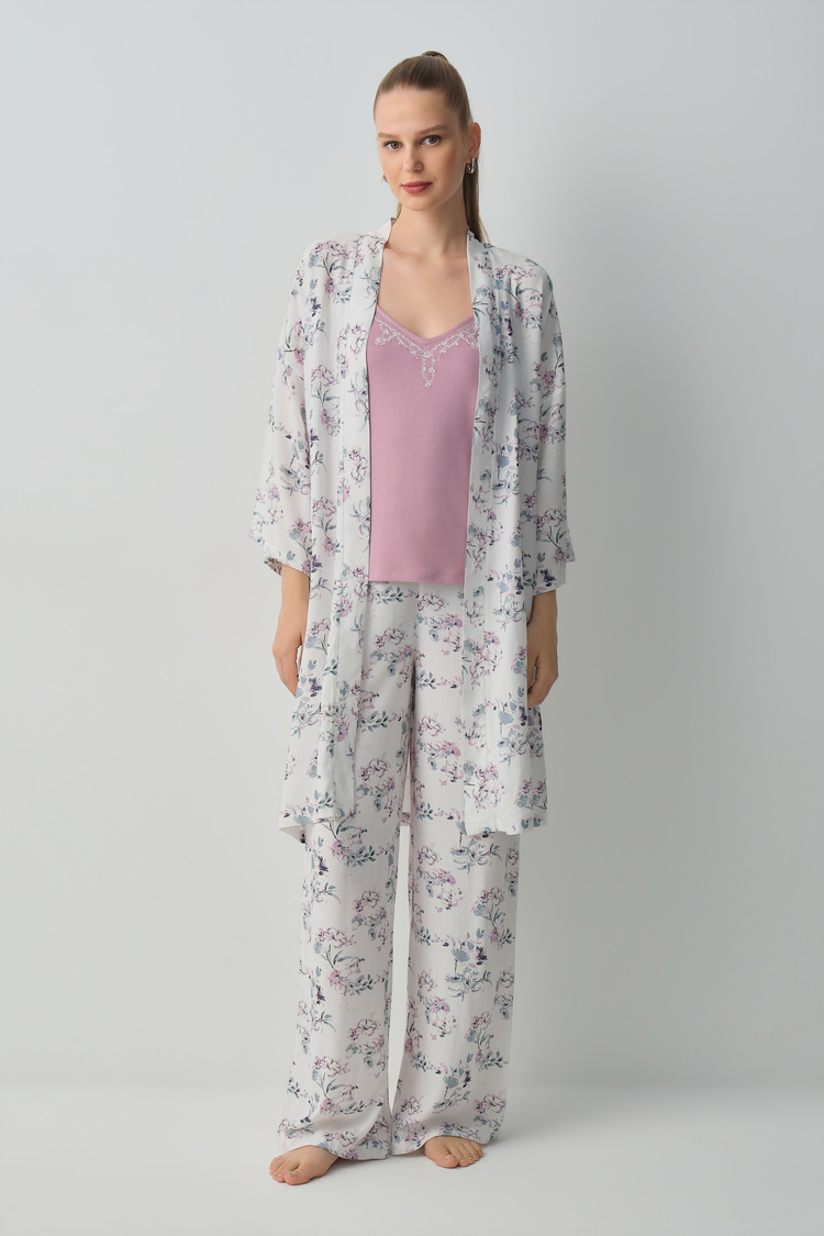 Flower Print Flower Morning Gown
