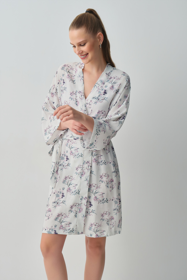 Flower Print Flower Morning Gown