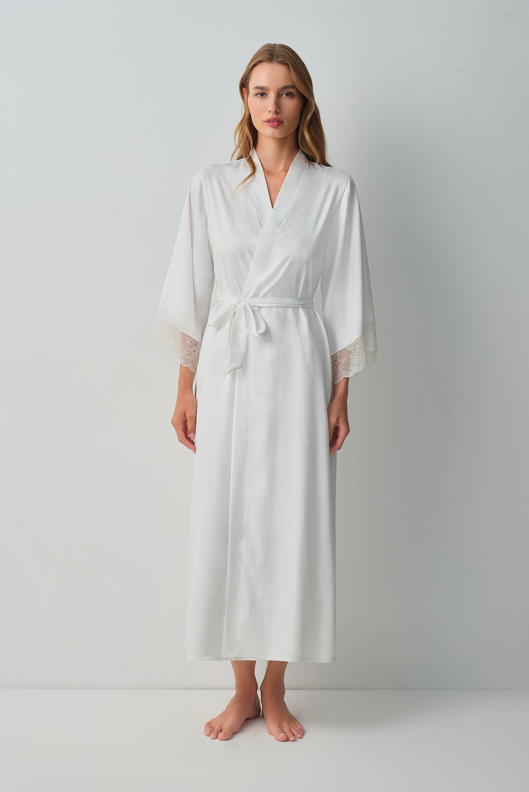 Ecru Bride Long Morning Gown