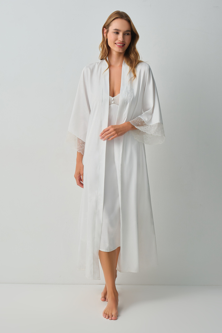 Ecru Bride Long Morning Gown