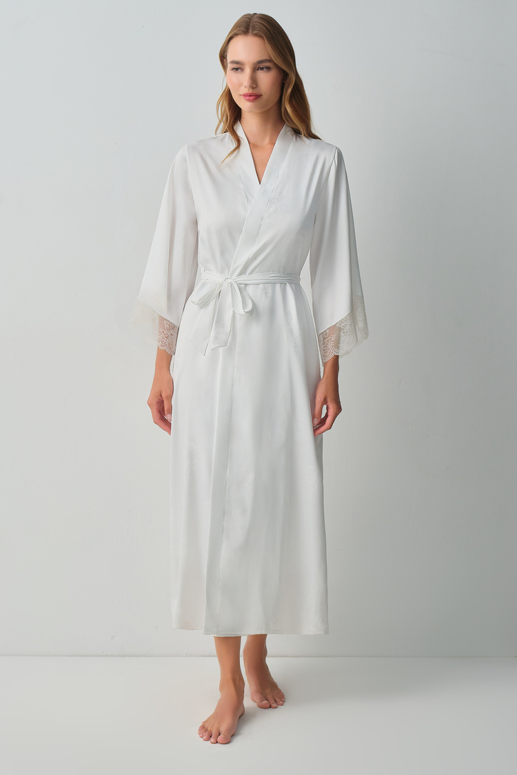 Ecru Bride Long Morning Gown