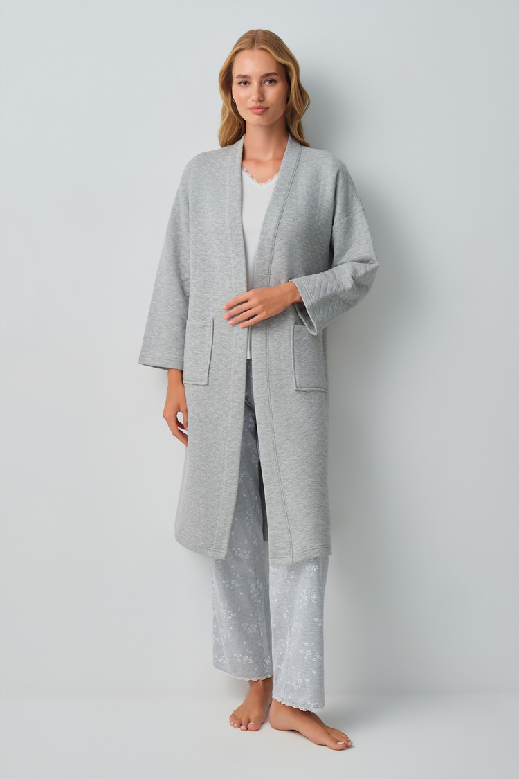 Gray Melange Griss Morning Gown