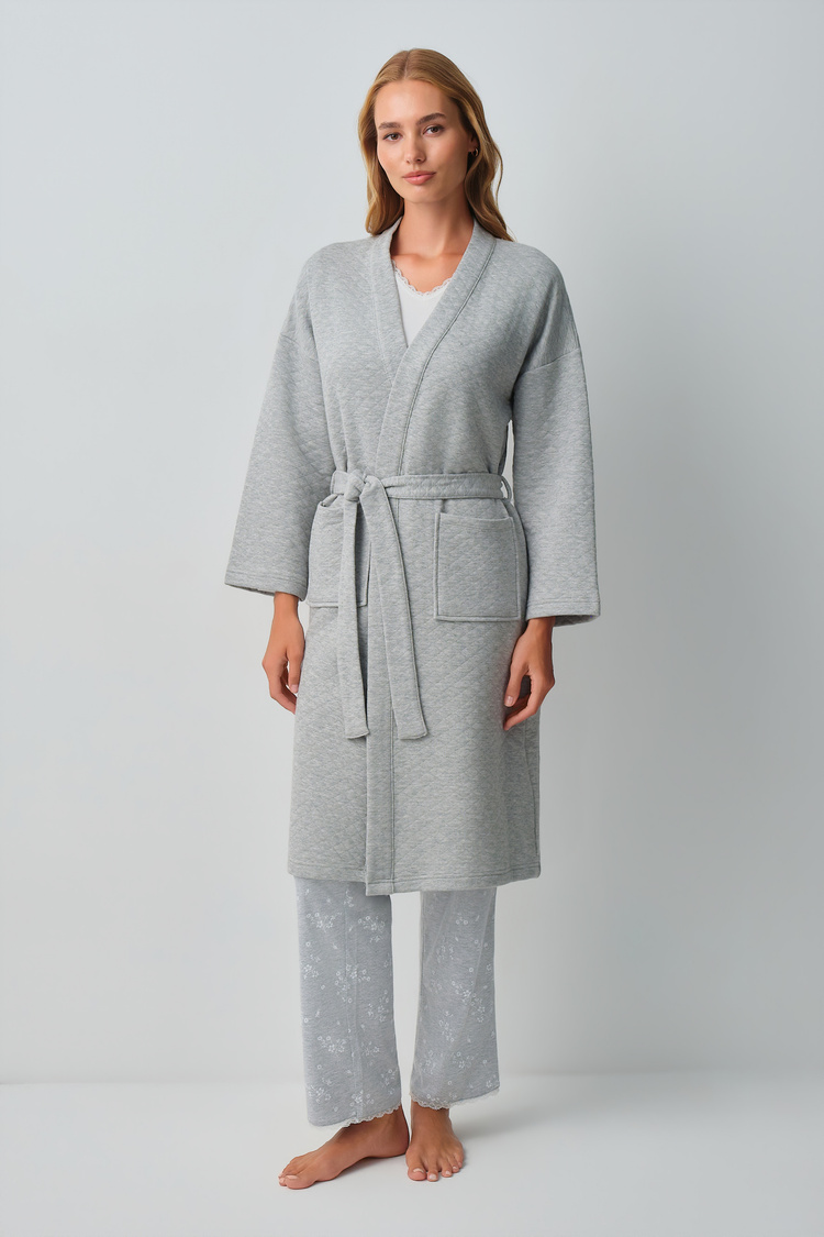 Gray Melange Griss Morning Gown