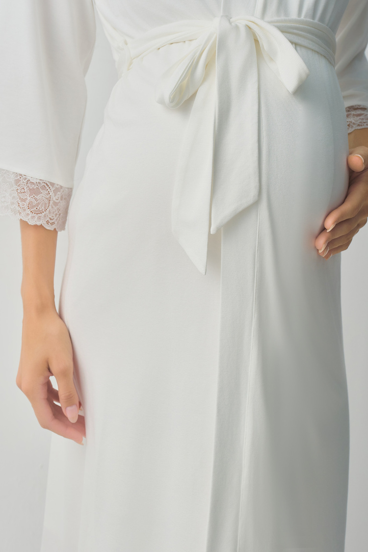 Ecru Pearl Mama Morning Gown