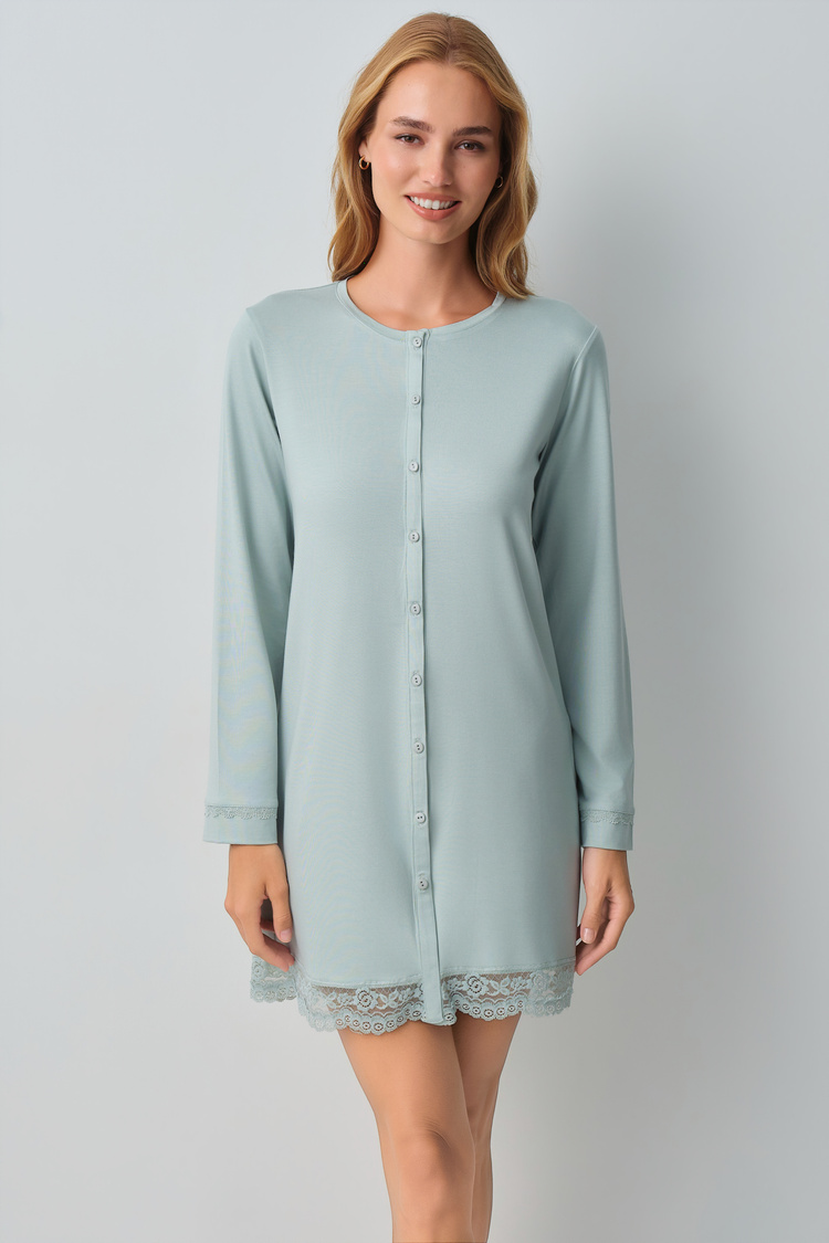 Mint Sofia Long Sleeve Nightie